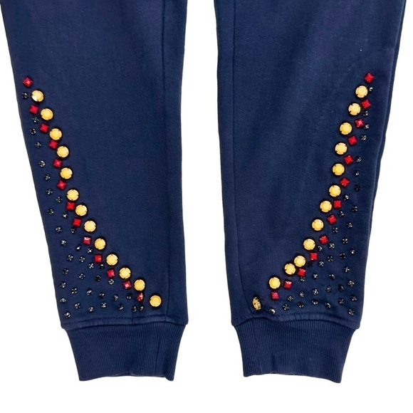 Hemant & Nandita embellished stones gems navy blue joggers pants small - Picture 3 of 14